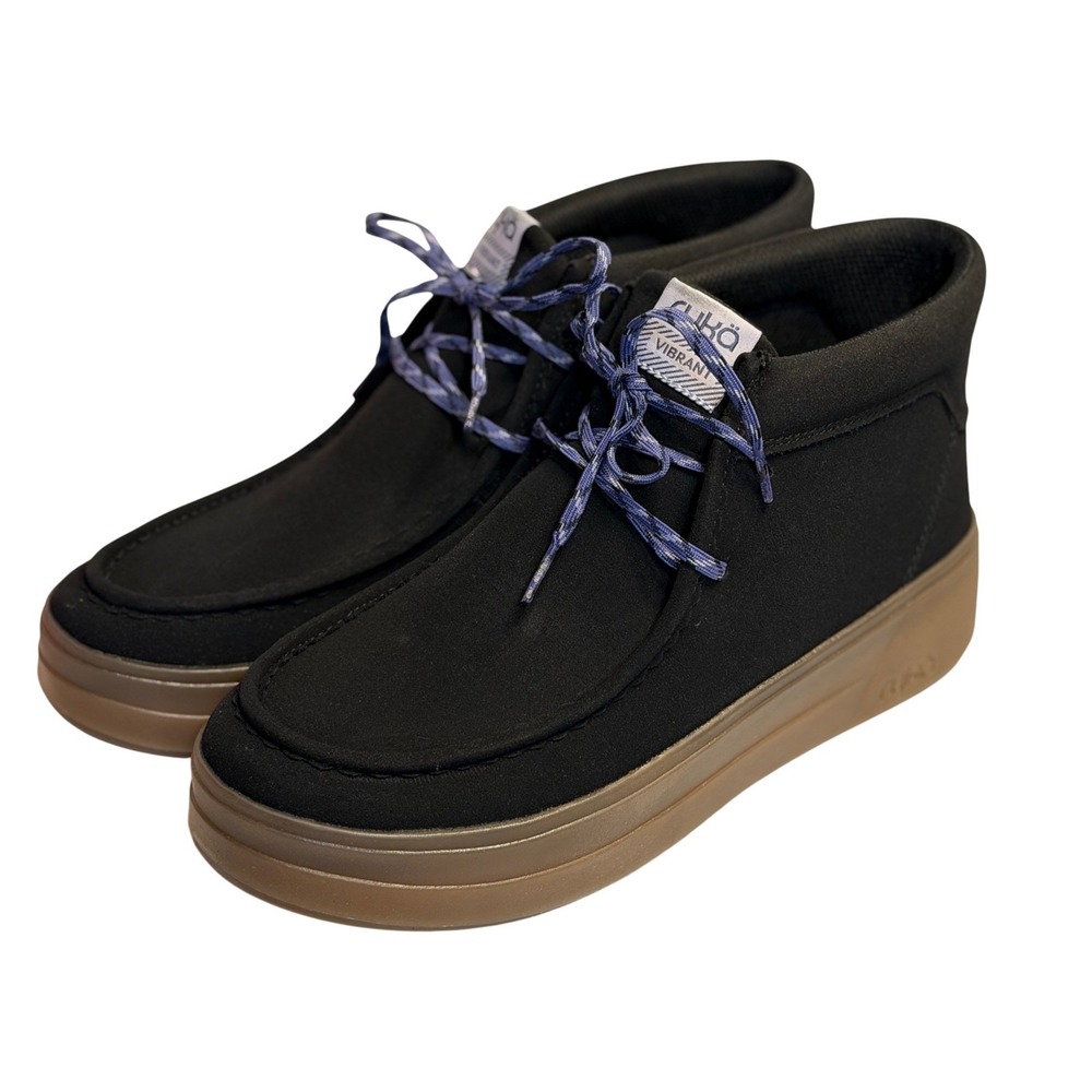 Ryka‎ Vibrant Chukka Bootie Black Gum Sole Lace Up Sneakers Shoes Women Size 10M